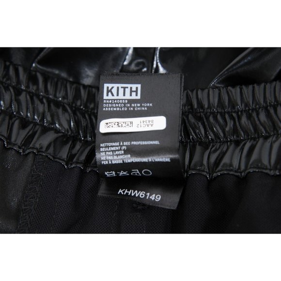 Kith Men Cargo Jogging Pants Size Small Gloss Black Logo Stretch Track Trousers - Picture 11 of 12